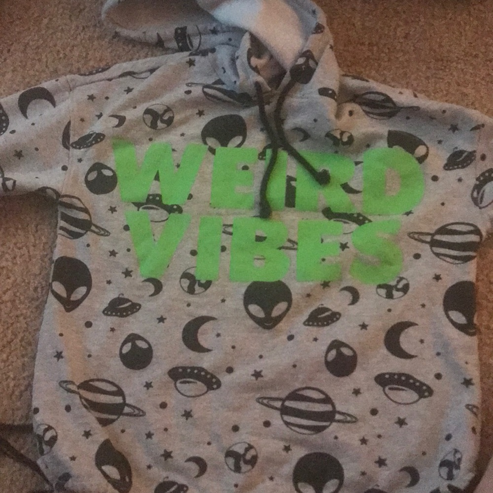 weird vibes sweatshirt with space